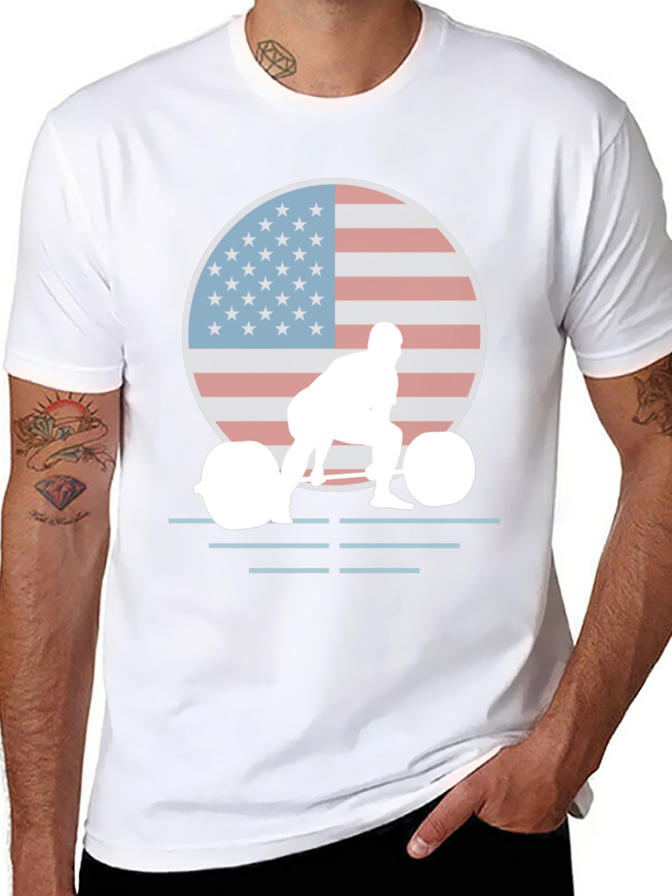 USA Weightlifting T-Shirt - Patriotic Gym Apparel