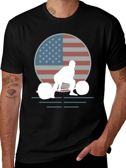 USA Weightlifting T-Shirt - Patriotic Gym Apparel