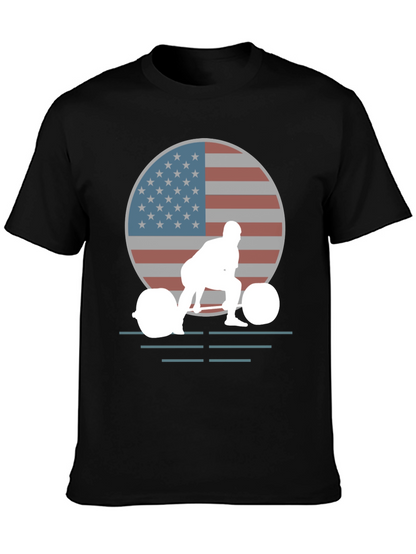 USA Weightlifting T-Shirt - Patriotic Gym Apparel