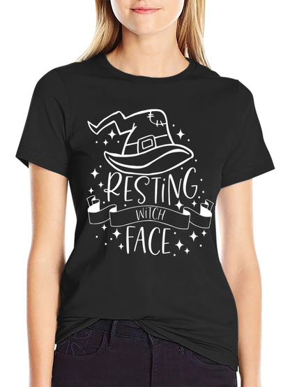Resting Witch Face Graphic T-Shirt - Halloween Tee
