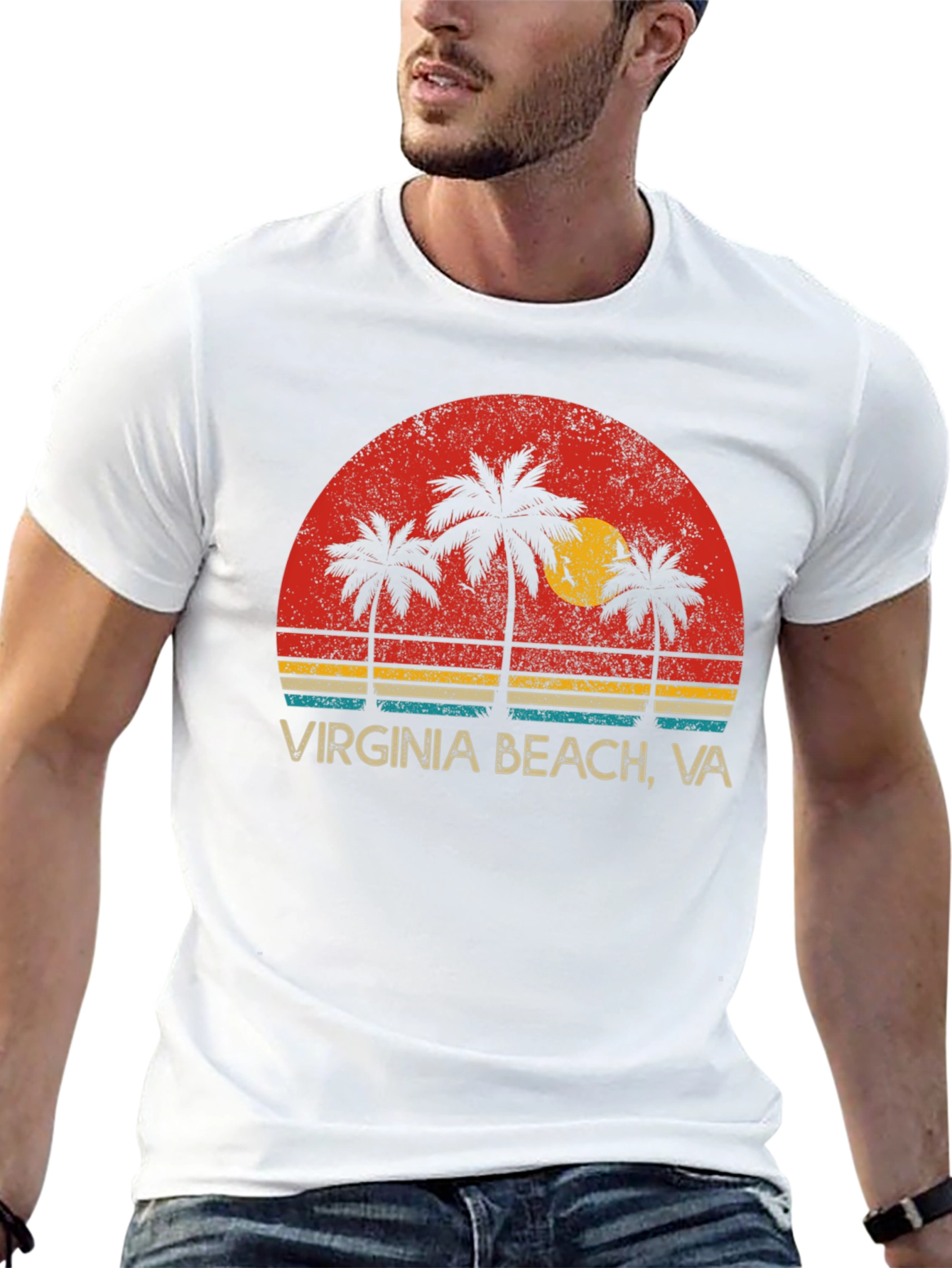 Virginia Beach VA Palm Tree Graphic Tee