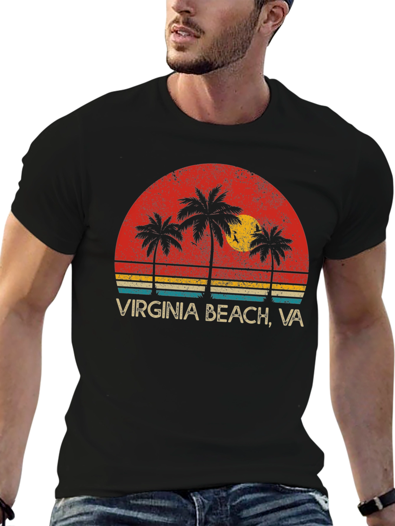 Virginia Beach VA Palm Tree Graphic Tee