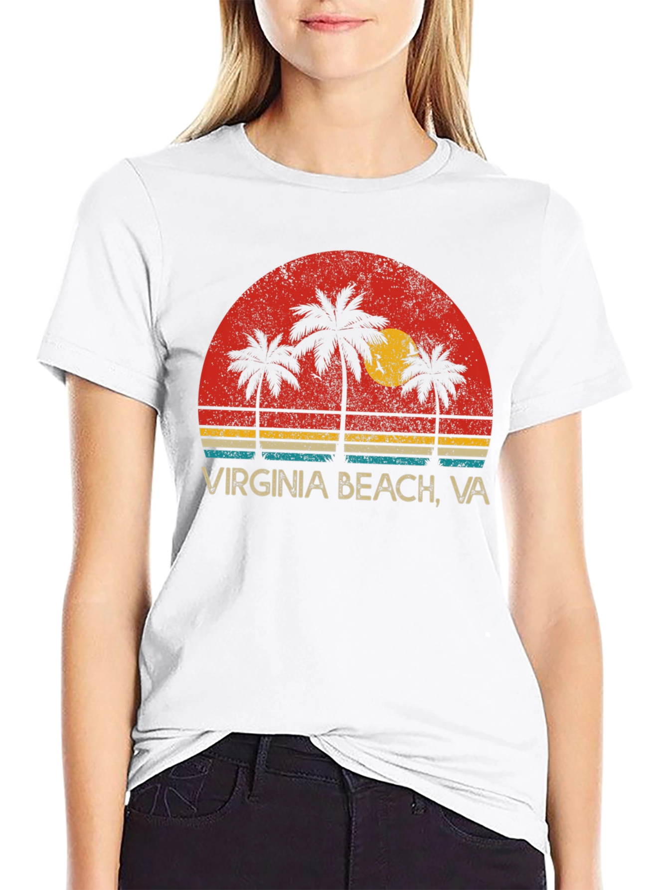 Virginia Beach VA Palm Tree Graphic Tee