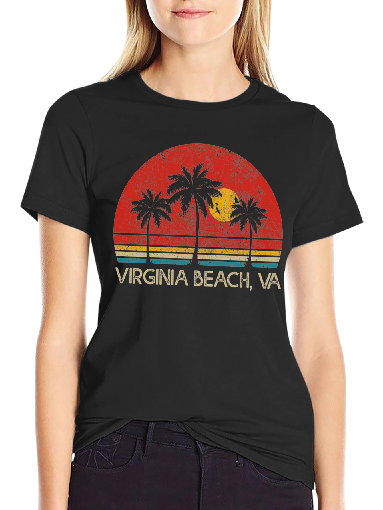Virginia Beach VA Palm Tree Graphic Tee