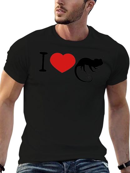 I Heart Chameleon Black T-Shirt