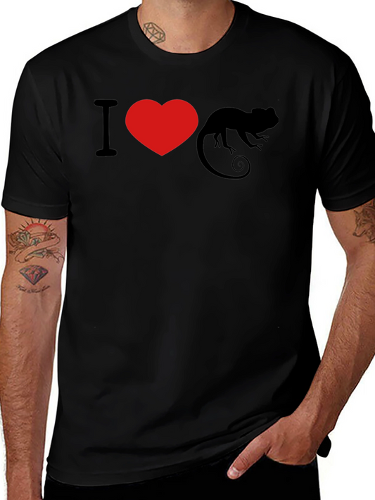 I Heart Chameleon Black T-Shirt