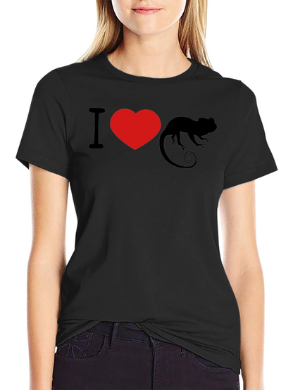 I Heart Chameleon Black T-Shirt