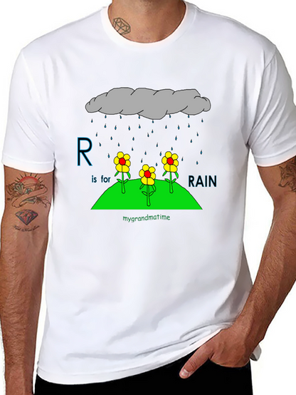 R is for Rain Black T-Shirt