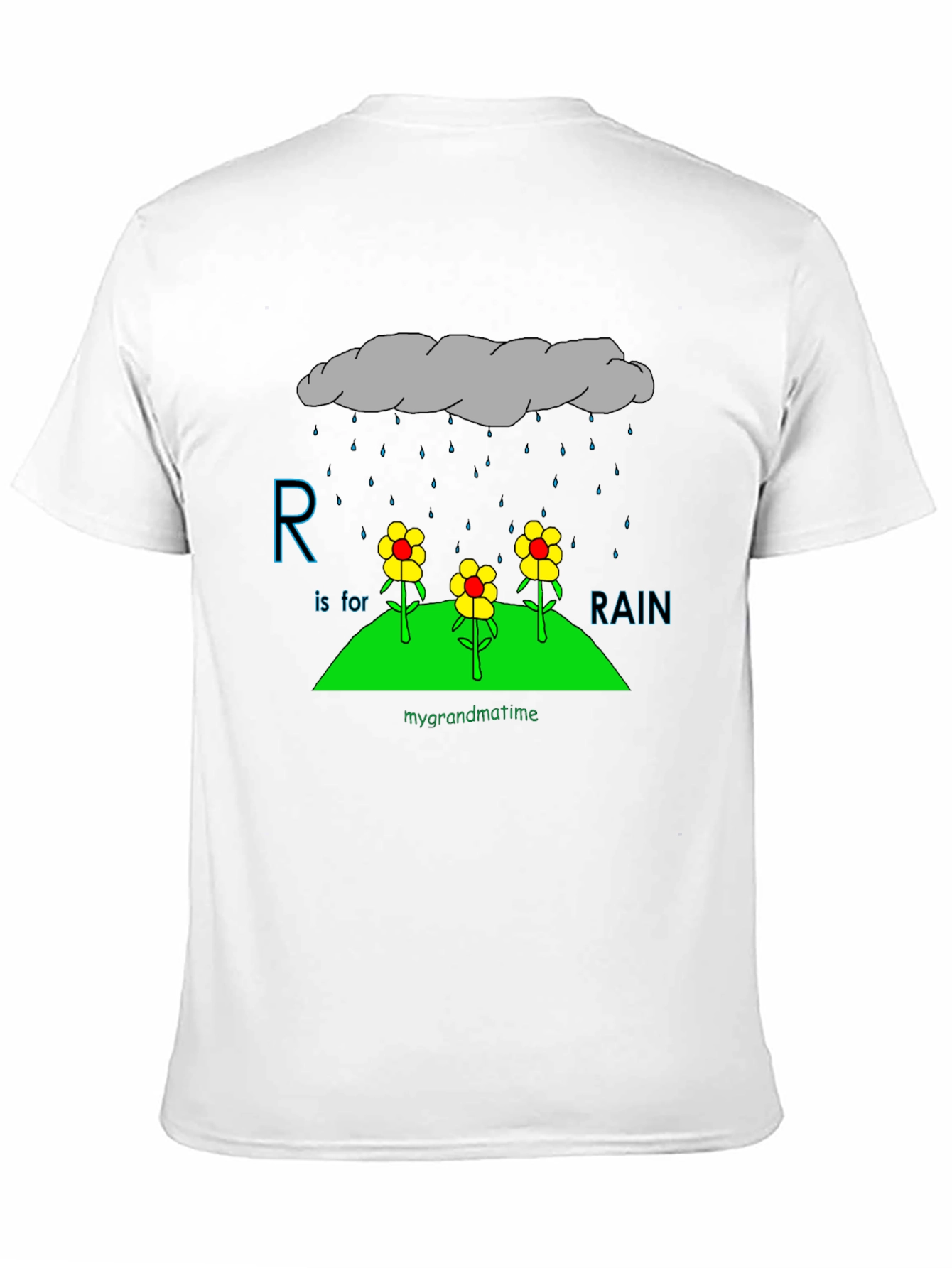 R is for Rain Black T-Shirt