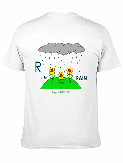 R is for Rain Black T-Shirt