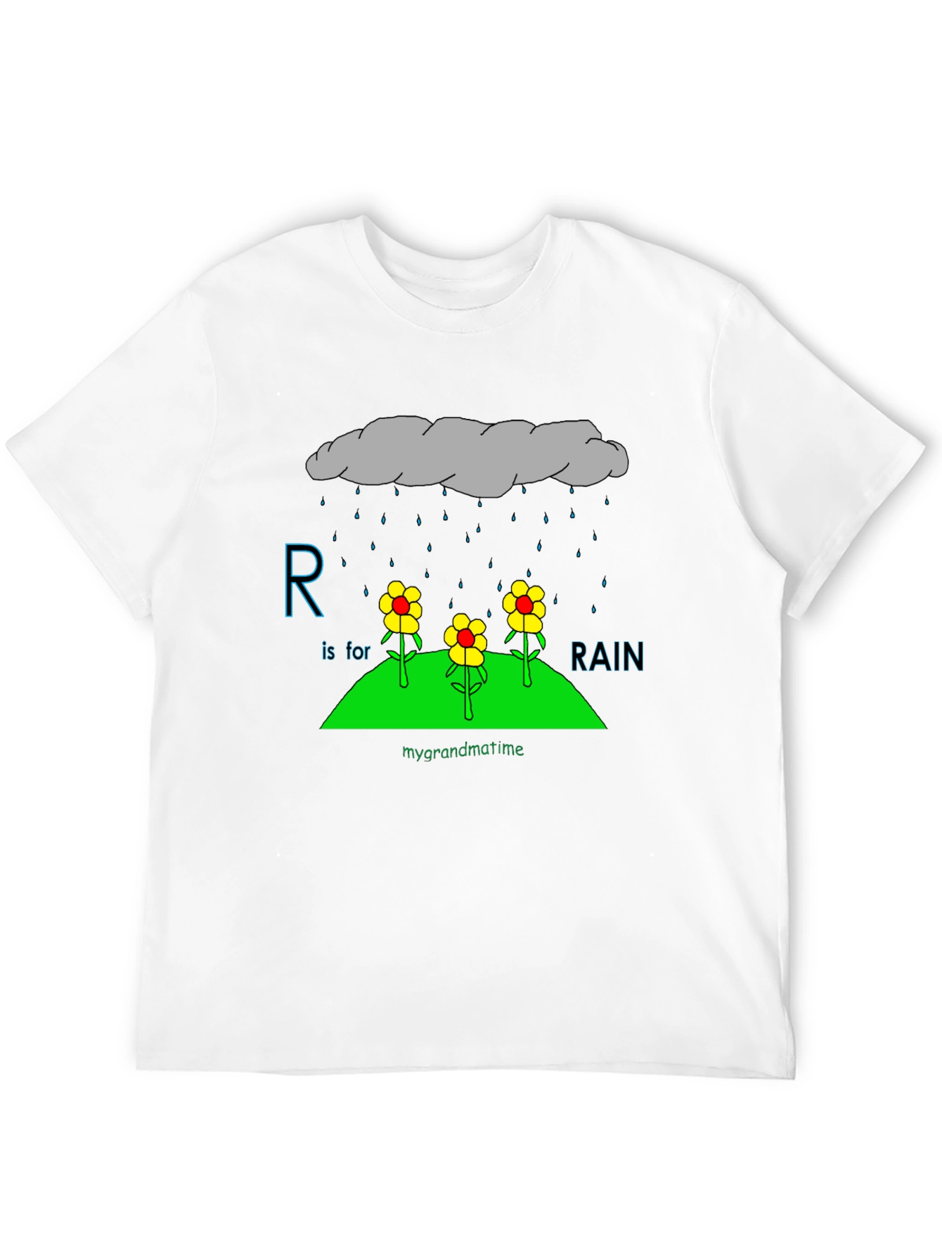 R is for Rain Black T-Shirt