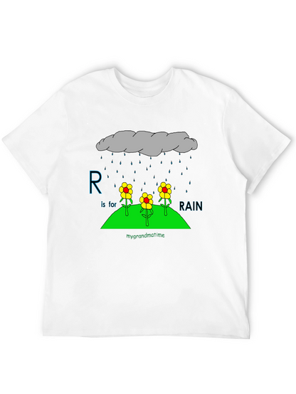R is for Rain Black T-Shirt