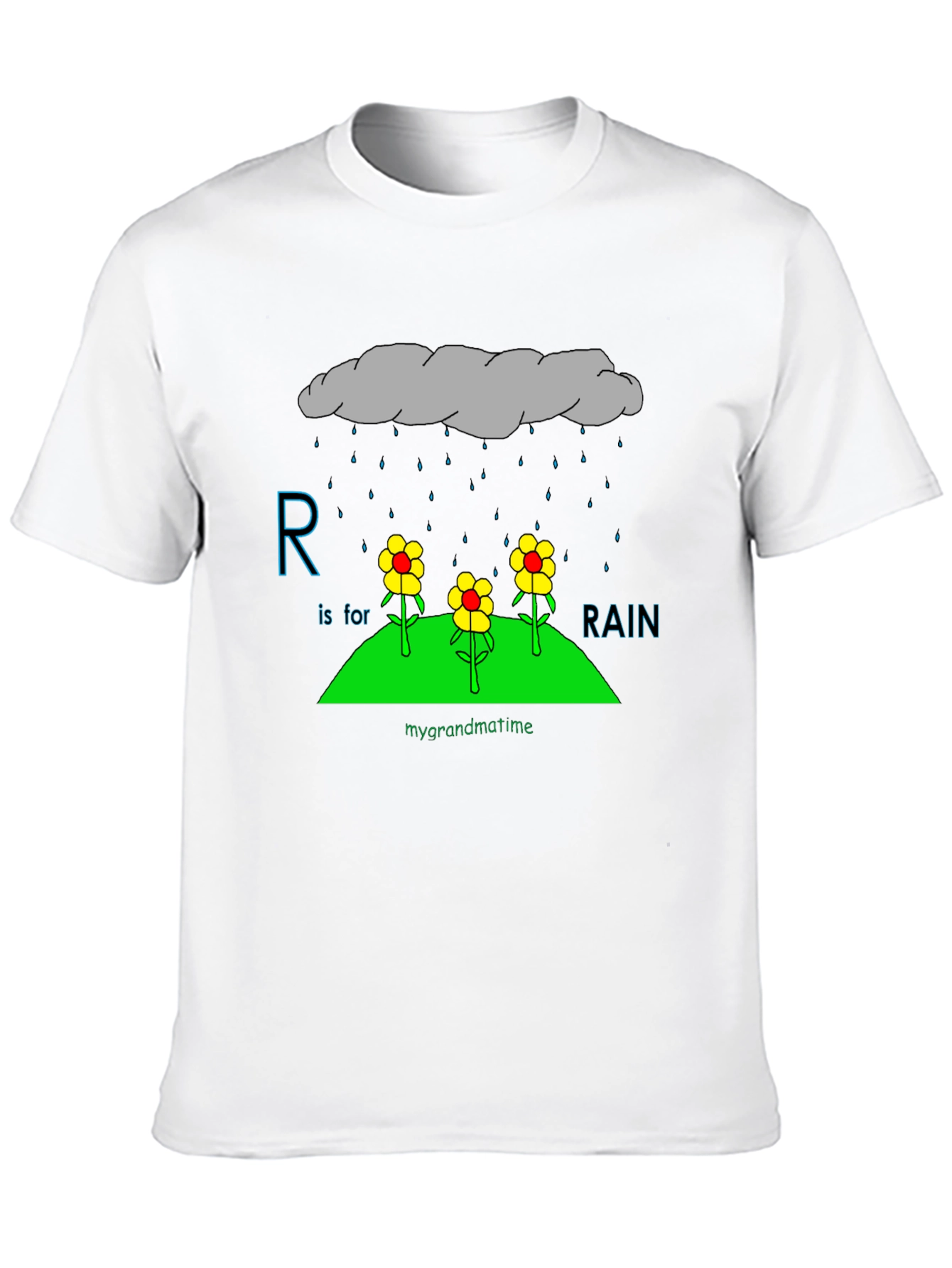 R is for Rain Black T-Shirt