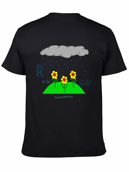R is for Rain Black T-Shirt