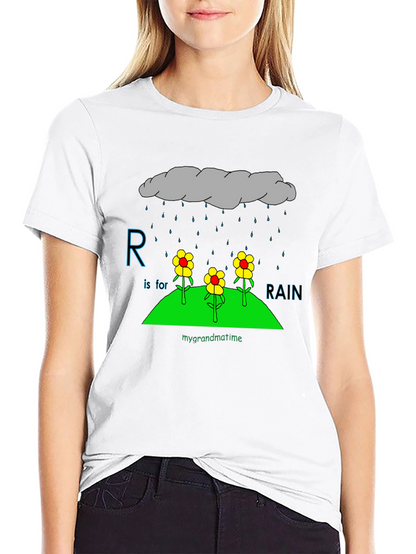 R is for Rain Black T-Shirt