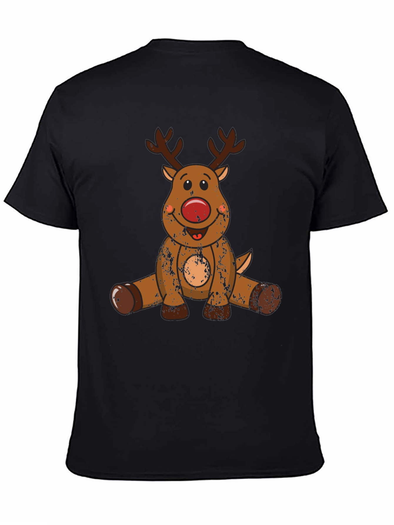 Rudolph Reindeer Graphic Tee - Black