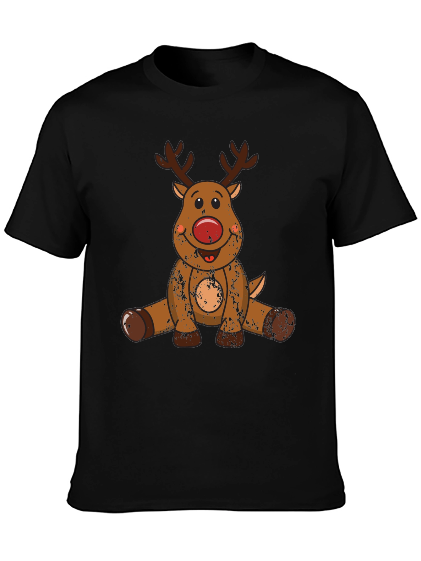 Rudolph Reindeer Graphic Tee - Black