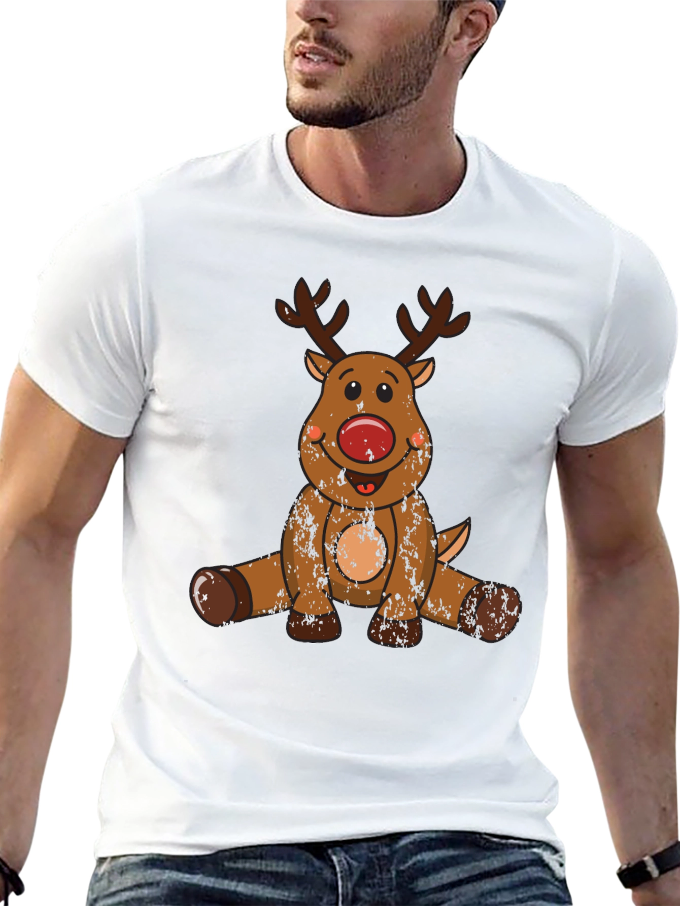 Rudolph Reindeer Graphic Tee - Black