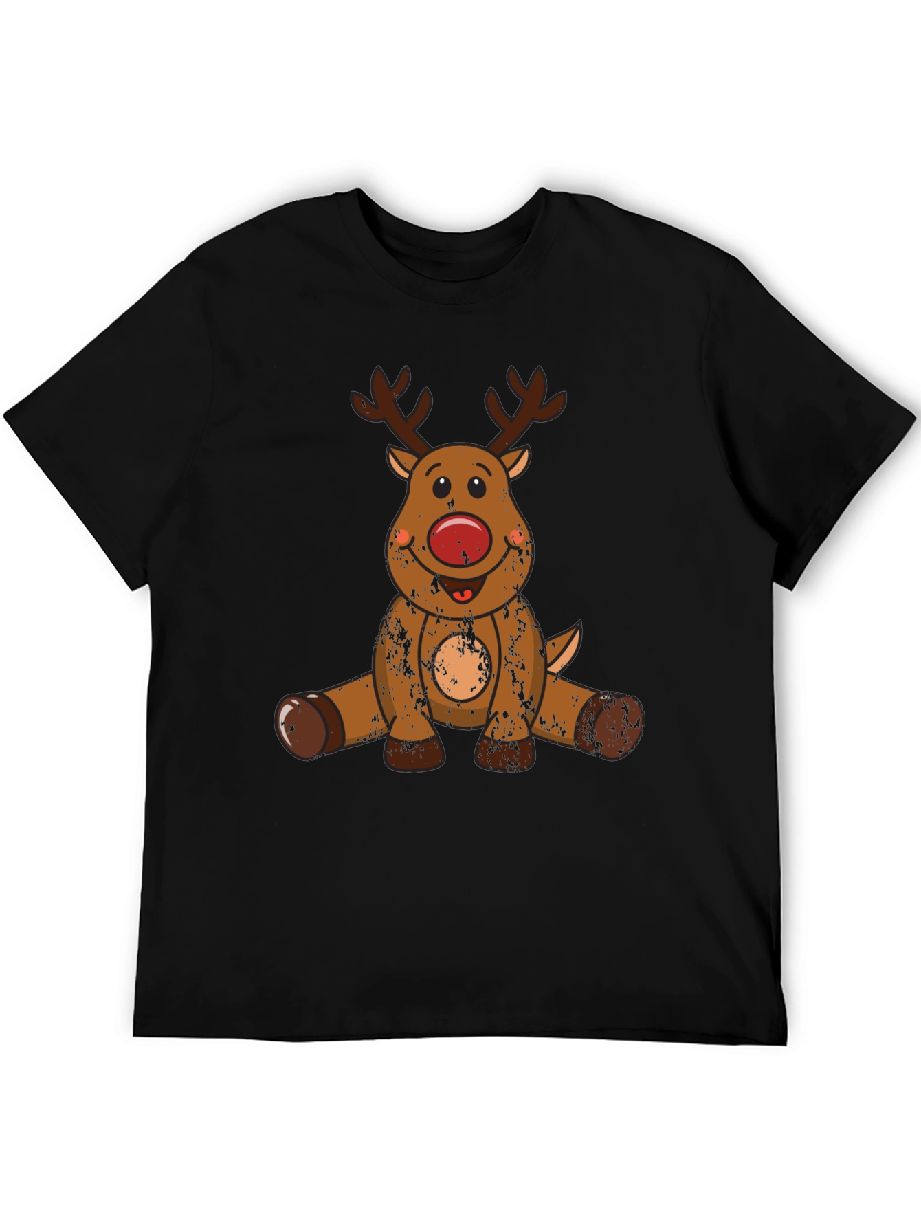 Rudolph Reindeer Graphic Tee - Black
