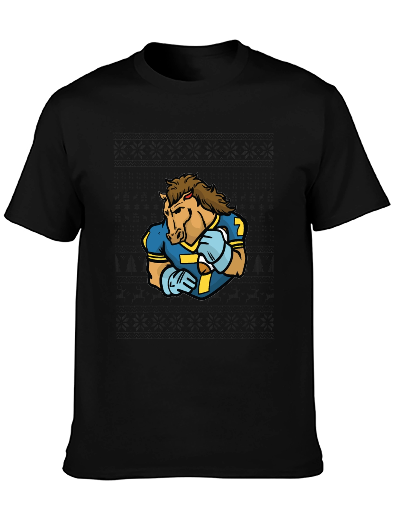 Horse Football Player Graphic T-Shirt