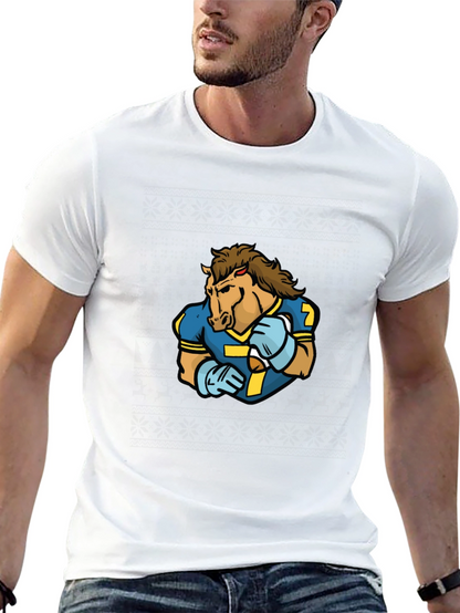 Horse Football Player Graphic T-Shirt