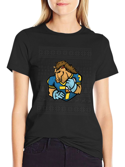 Horse Football Player Graphic T-Shirt