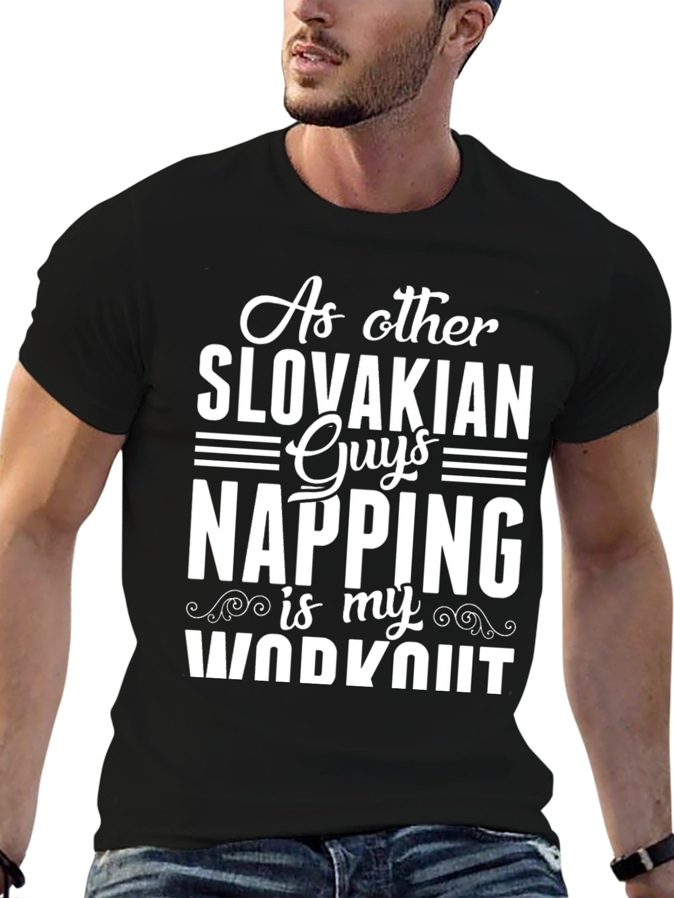 Slovakian Napping Workout Black T-Shirt