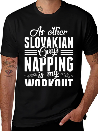 Slovakian Napping Workout Black T-Shirt