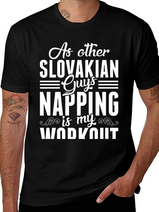 Slovakian Napping Workout Black T-Shirt
