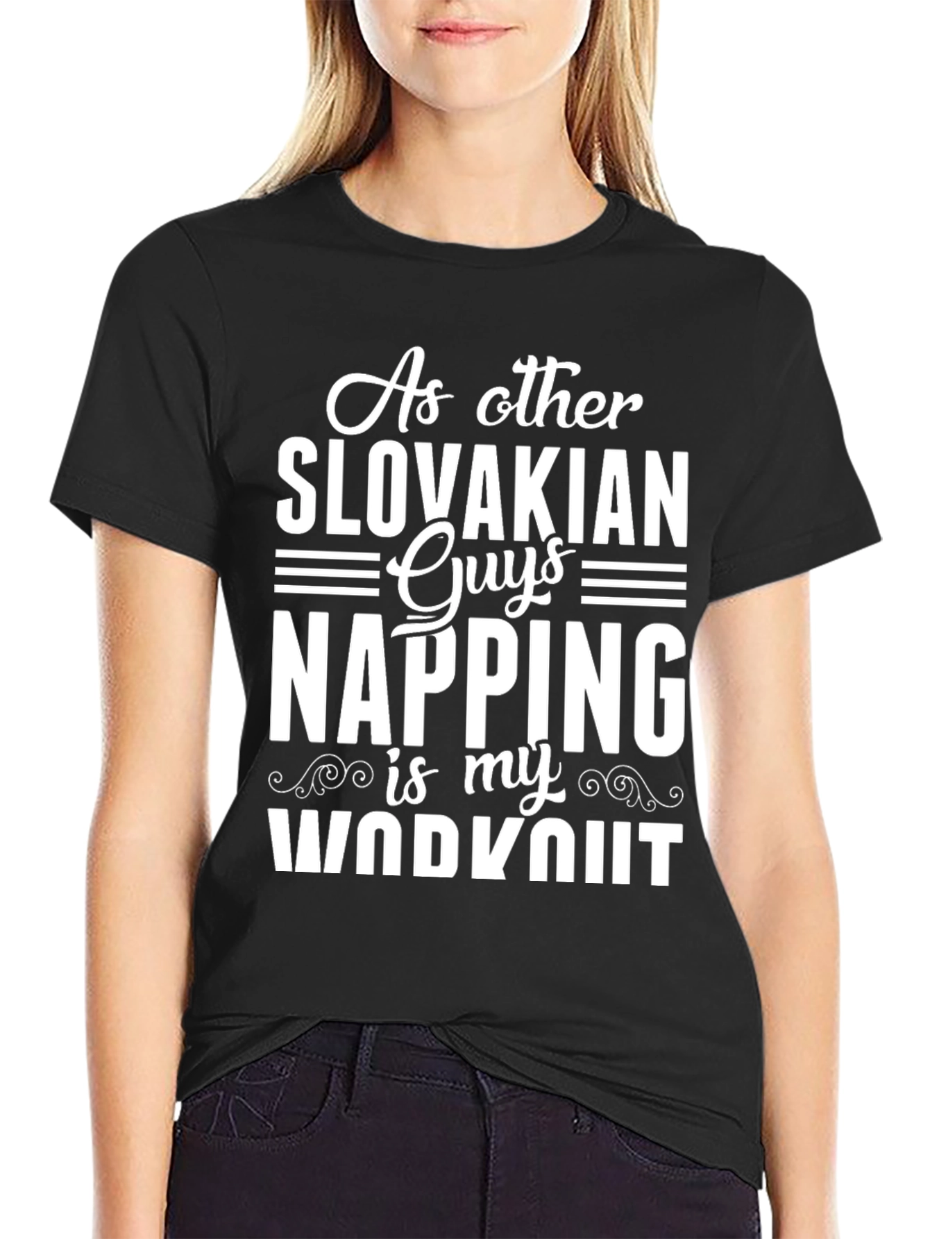 Slovakian Napping Workout Black T-Shirt