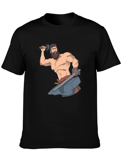 Blacksmith Cartoon Graphic T-Shirt