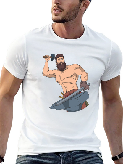 Blacksmith Cartoon Graphic T-Shirt