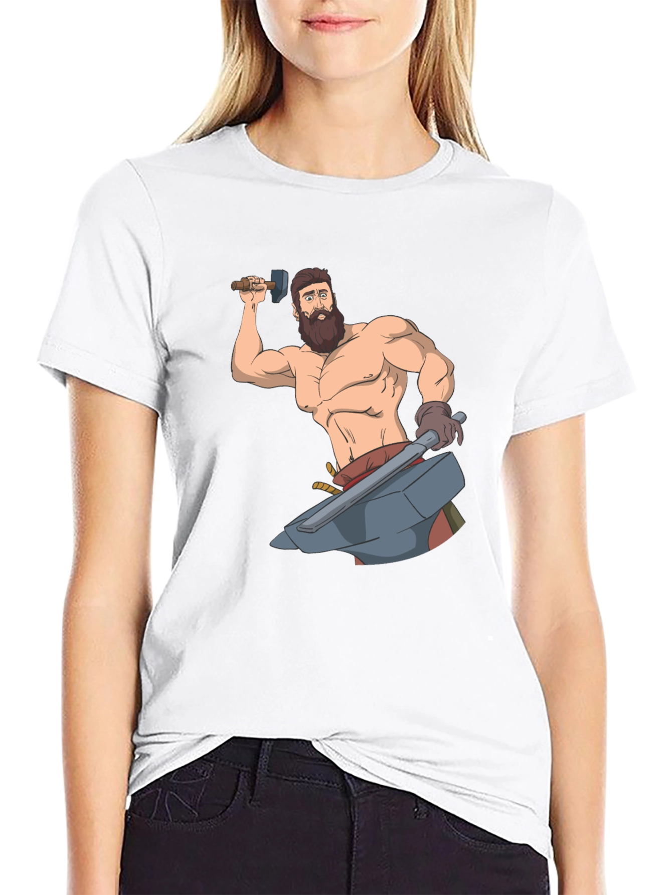 Blacksmith Cartoon Graphic T-Shirt