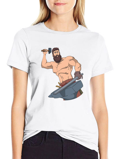 Blacksmith Cartoon Graphic T-Shirt