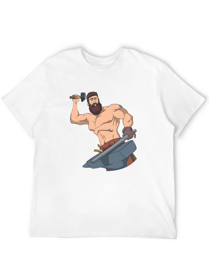 Blacksmith Cartoon Graphic T-Shirt