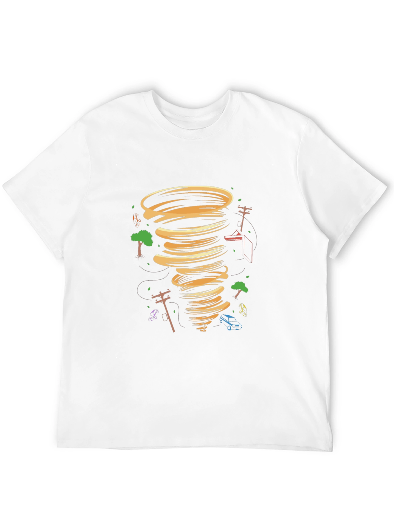 Tornado Graphic Tee - Black Cotton Blend T-Shirt