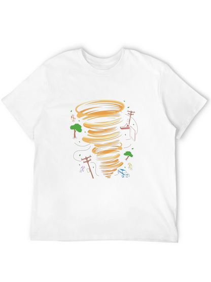 Tornado Graphic Tee - Black Cotton Blend T-Shirt