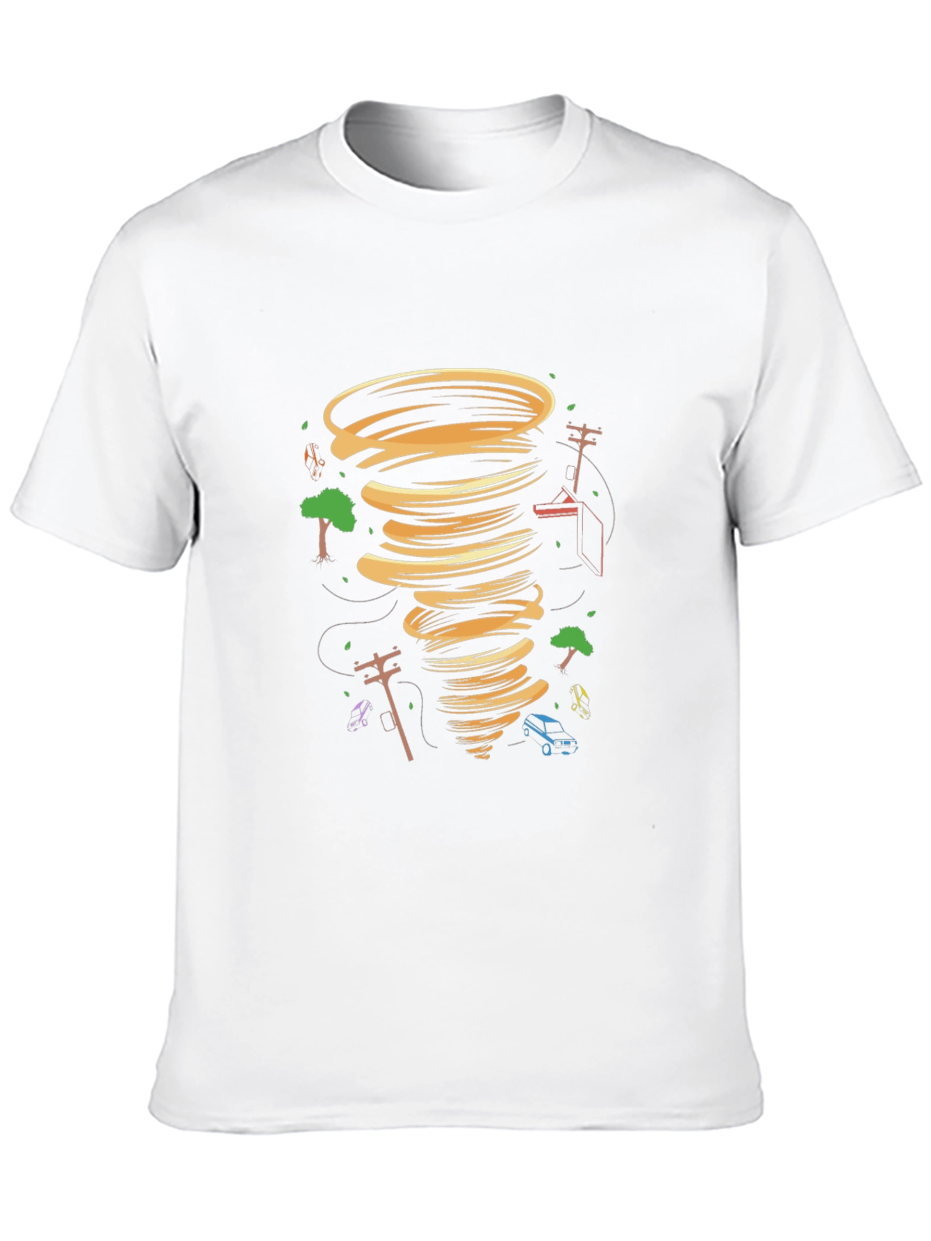 Tornado Graphic Tee - Black Cotton Blend T-Shirt