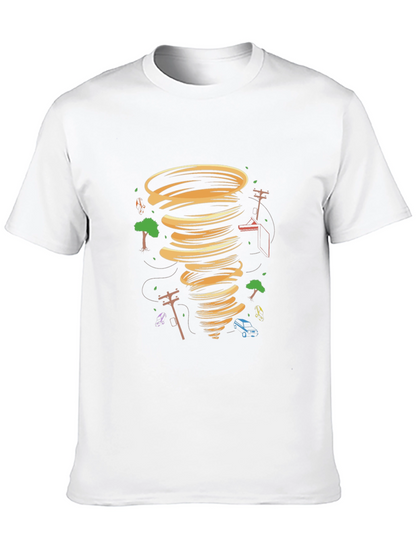 Tornado Graphic Tee - Black Cotton Blend T-Shirt