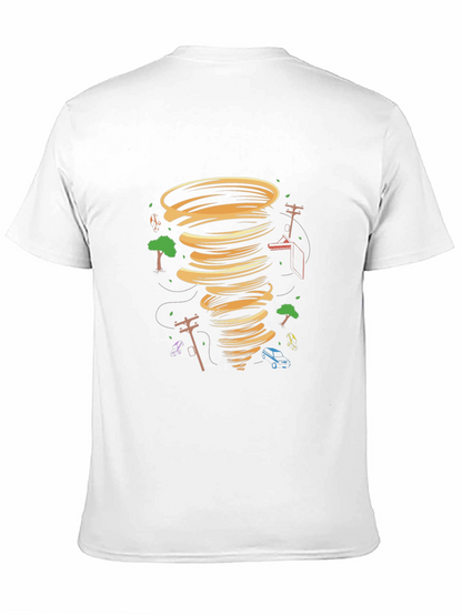 Tornado Graphic Tee - Black Cotton Blend T-Shirt