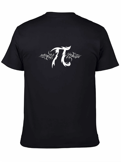 Tribal Pi Symbol Black T-Shirt
