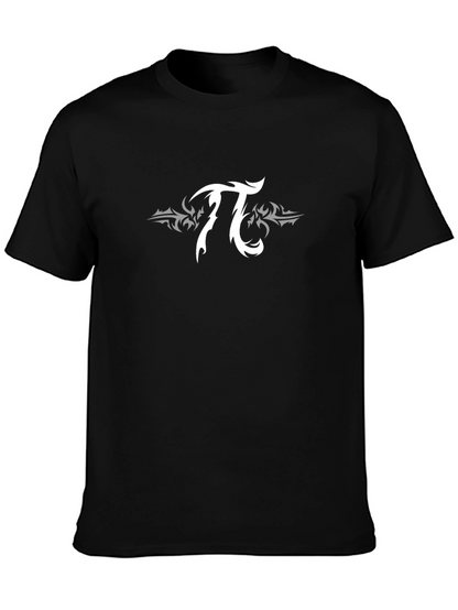 Tribal Pi Symbol Black T-Shirt