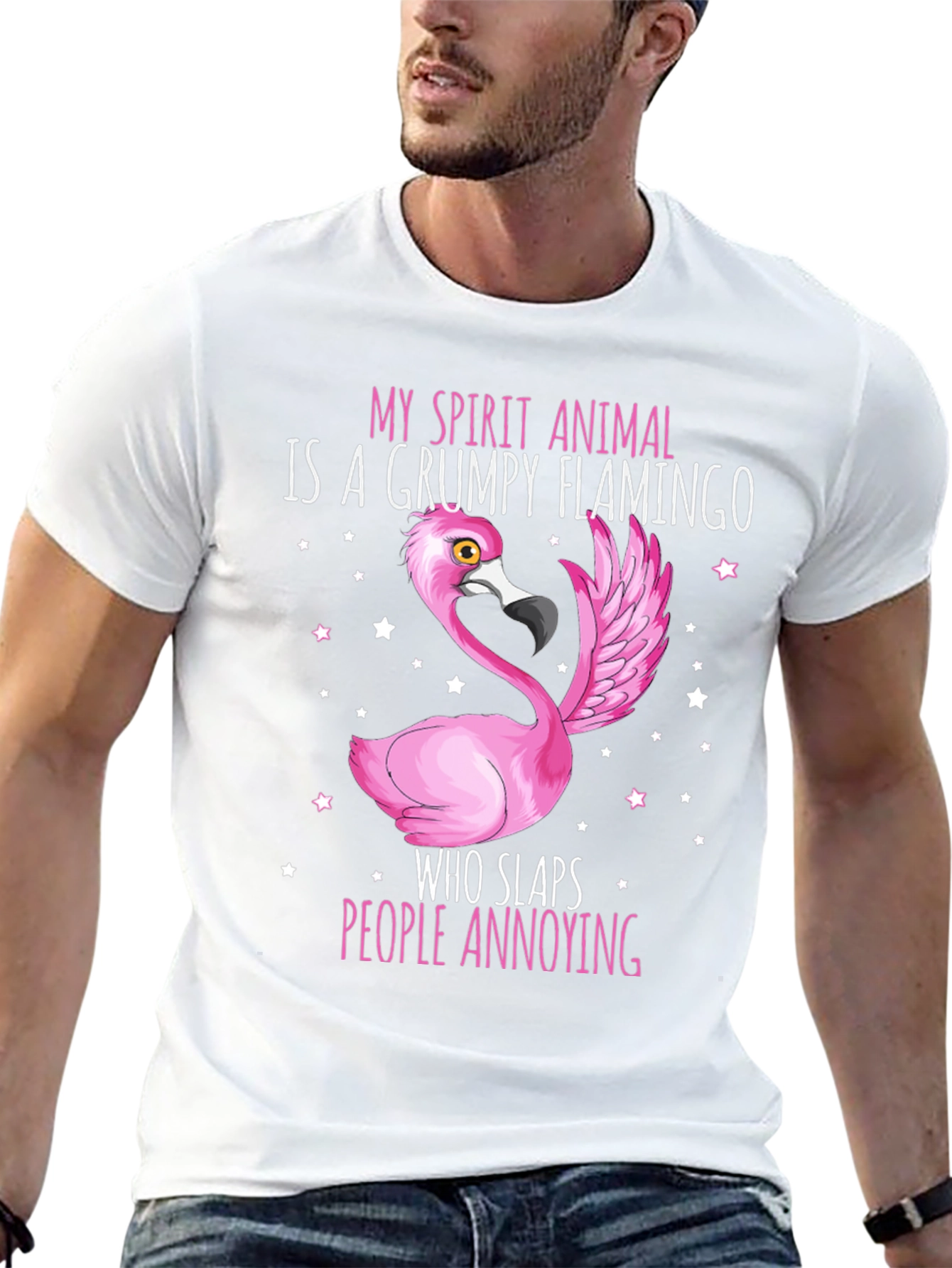 Grumpy Flamingo T-Shirt - Funny Animal Tee