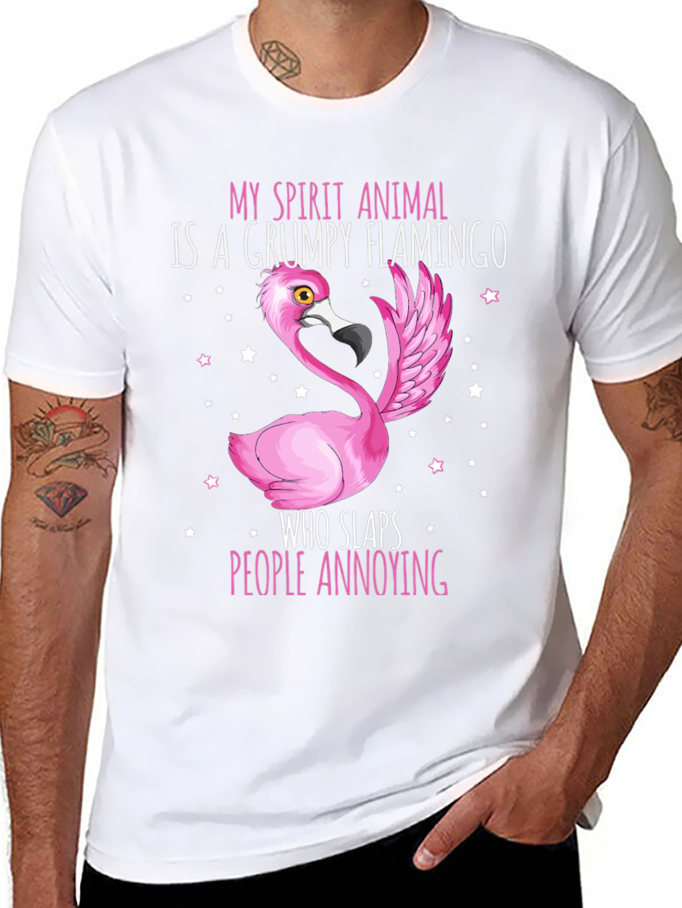 Grumpy Flamingo T-Shirt - Funny Animal Tee