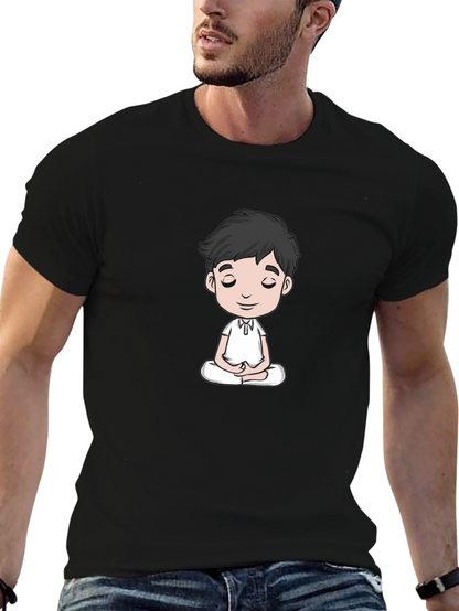 Meditating Man Black T-Shirt