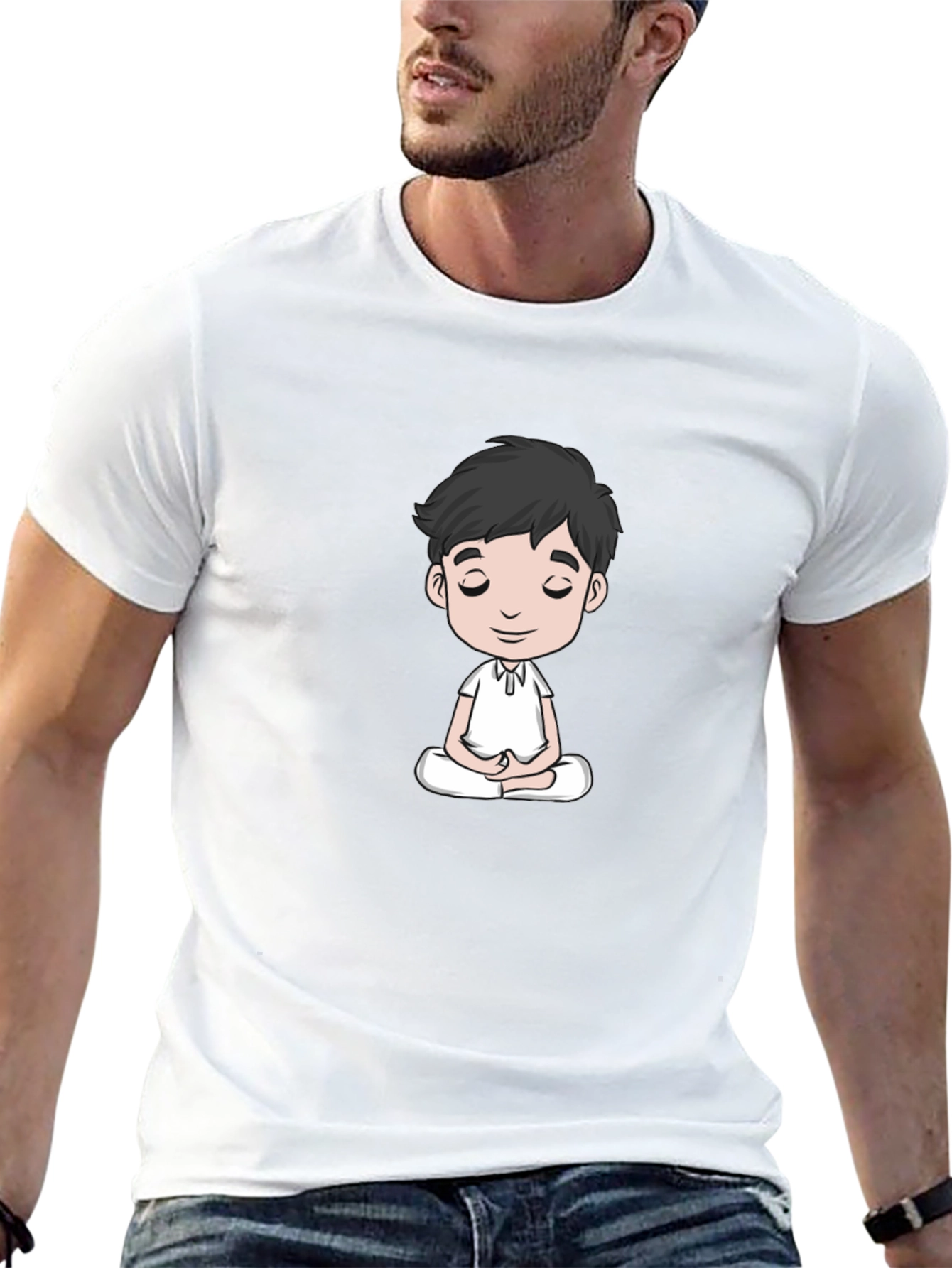 Meditating Man Black T-Shirt