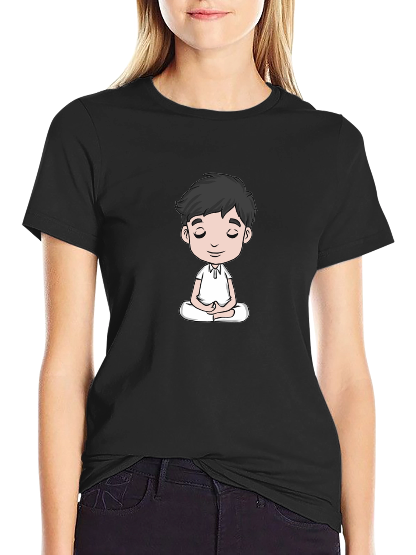 Meditating Man Black T-Shirt