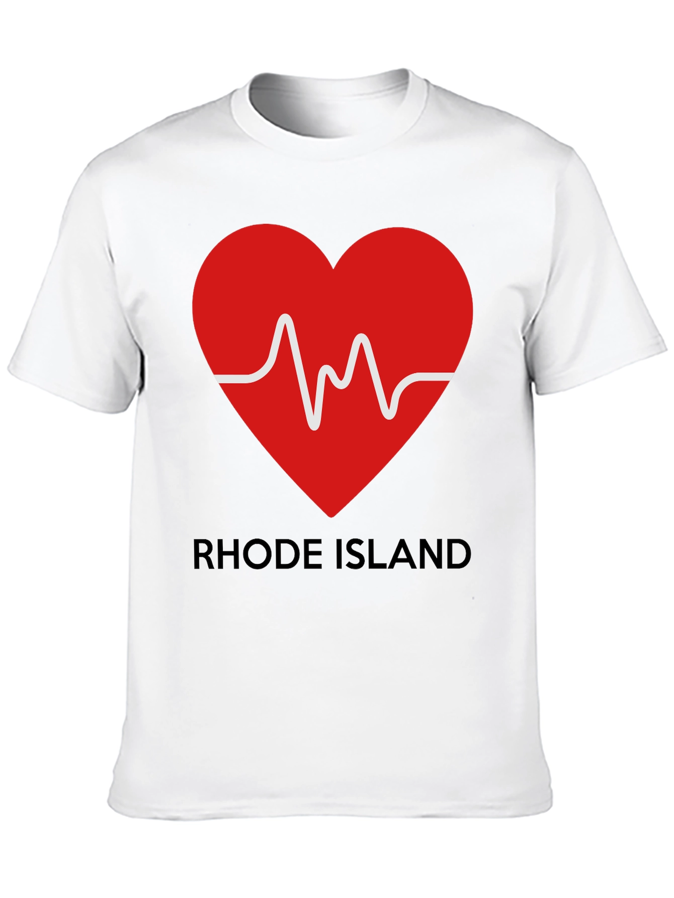 Rhode Island Heartbeat Graphic Tee - Black