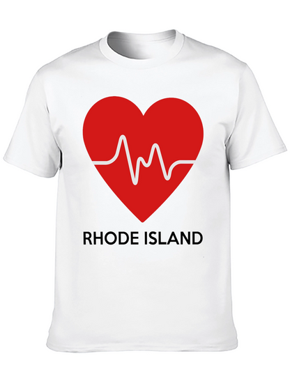 Rhode Island Heartbeat Graphic Tee - Black
