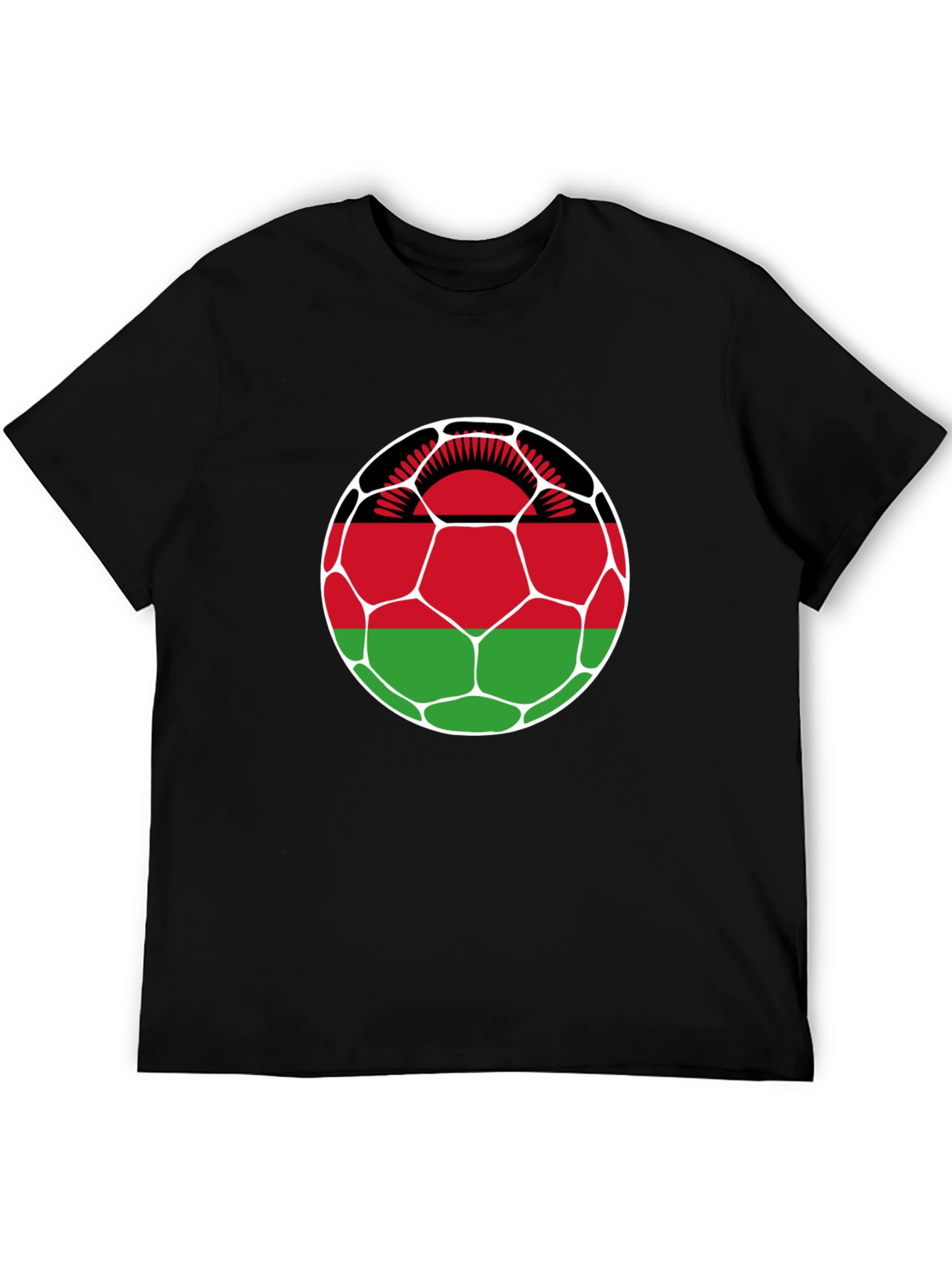 Malawi Flag Soccer Ball Graphic Tee